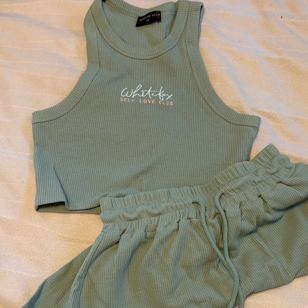 White Fox Boutique Sage Ribbed Tank